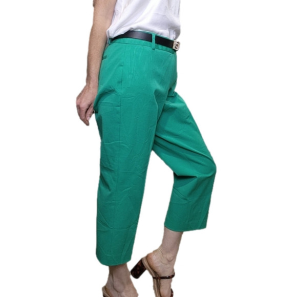 Capri Cotton blend Green color Slim fit Size 8p TALBOTS - Picture 2 of 13